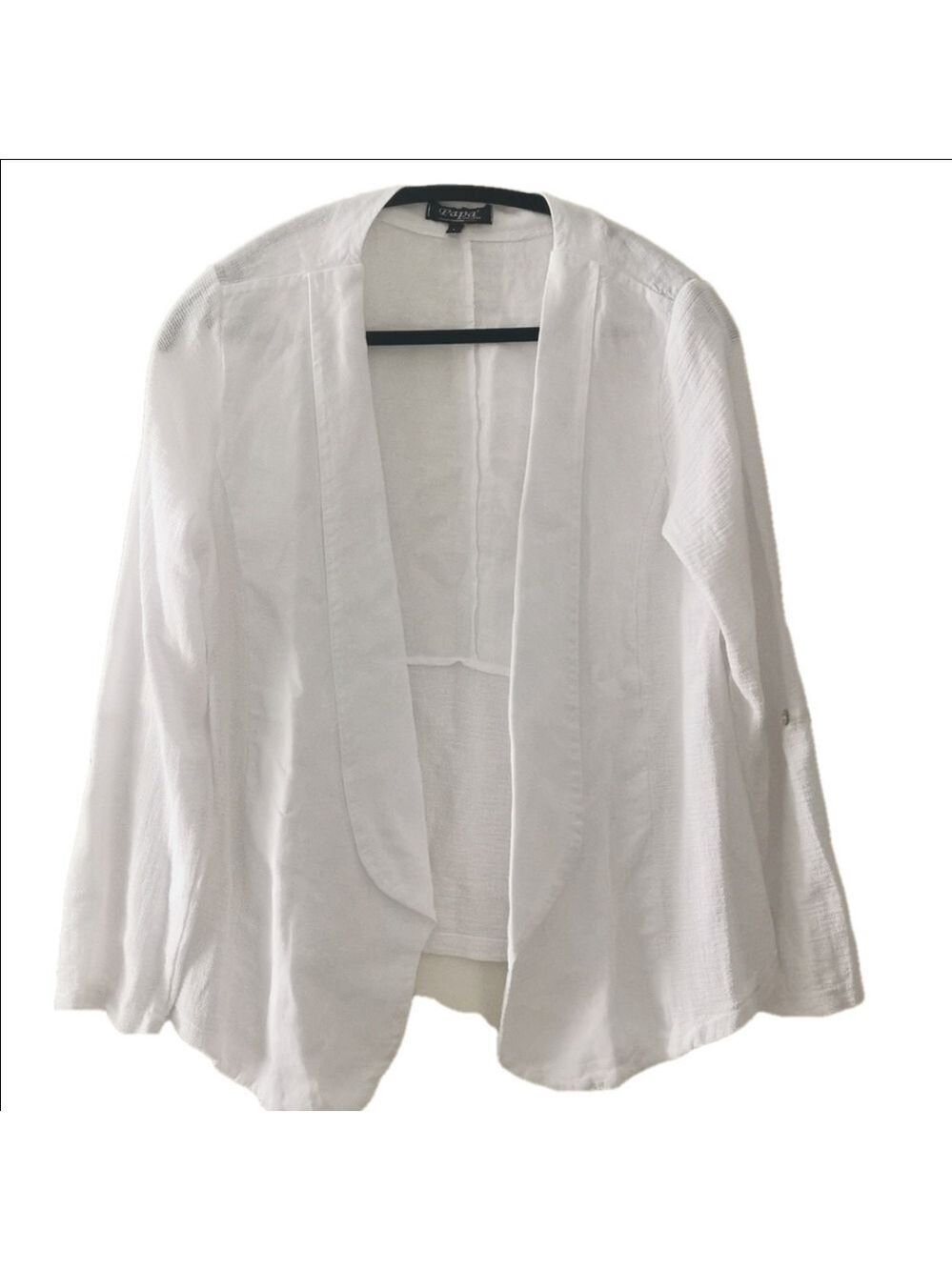 Papa linen womens white blazer. Size large. EUC